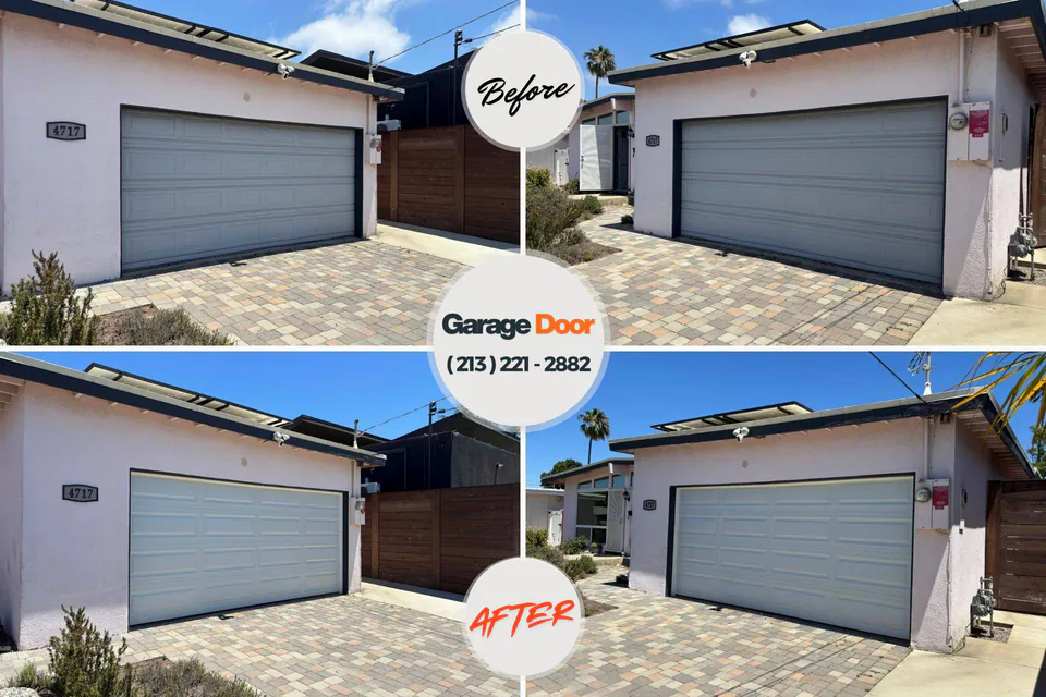 Before and after: garage door repair Glenvar Heights, FL